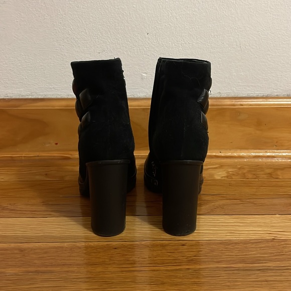 FABI Leather Black Heeled Booties - Picture 2 of 5